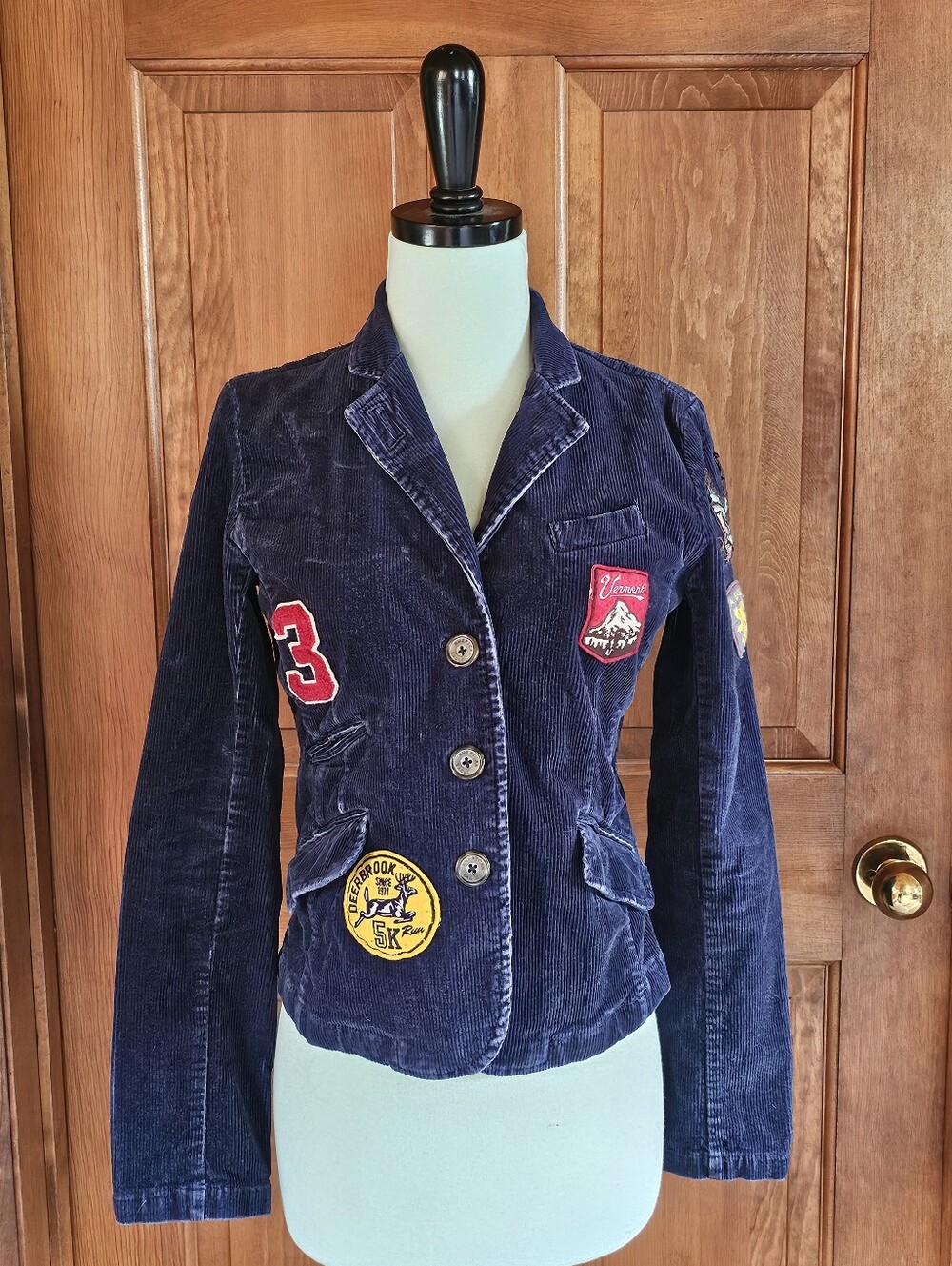 Vintage AE Navy Corduroy Patch Blazer